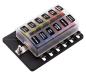 Preview: Fuse distributor with LEDs, 12 fuses