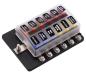 Preview: Fuse distributor with LEDs, 12 fuses