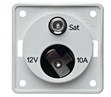 Steckdose 12 V & Sat Integro, weiss