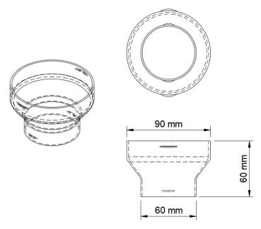 Preview: Adapter Warmluftrohr Ø 90-60mm