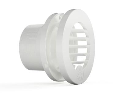 Ausströmer Gitter 30° Ø 60mm, inkl. Flansch (weiss)