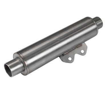 Exhaust pipe silencer with mounting kit