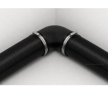 Preview: 90° Adapter für Warmluftrohr, Ø 60 mm
