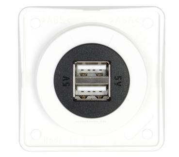 USB-Ladesteckdose 2x 2.5 A Integro, weiss