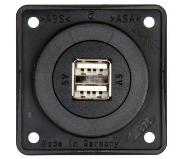 USB-Ladesteckdose 2x 2.5 A Integro, schwarz