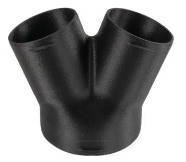 Y-Stück für Warmluftrohr Ø1x 90mm, 2x 60mm 120°