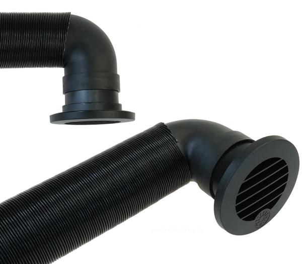 90° Adapter für Warmluftrohr, Ø 60 mm