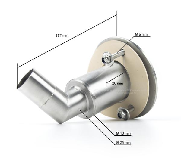 Abgas Bordwanddurchführung für Yachte und Boote, aus Edelstahl, Ø 24mm