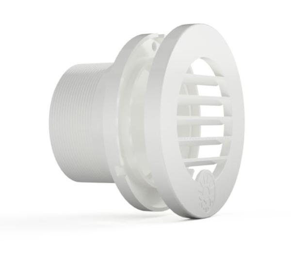 Ausströmer Gitter 30° Ø 60mm, inkl. Flansch (weiss)
