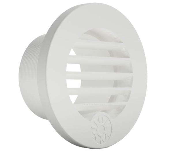 Ausströmer Gitter 30° Ø 60mm, inkl. Flansch (weiss)