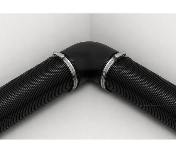 90° Adapter für Warmluftrohr, Ø 60 mm