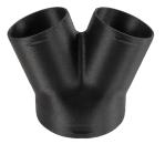 Y-Stück für Warmluftrohr Ø1x 90mm, 2x 60mm 120°